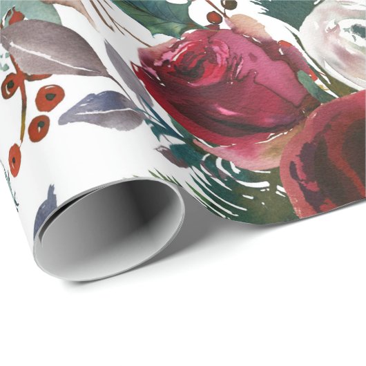 かわいらしホリデーグレナディンレッドミストレトークリスマス ラッピングペーパー (ロールコーナー)