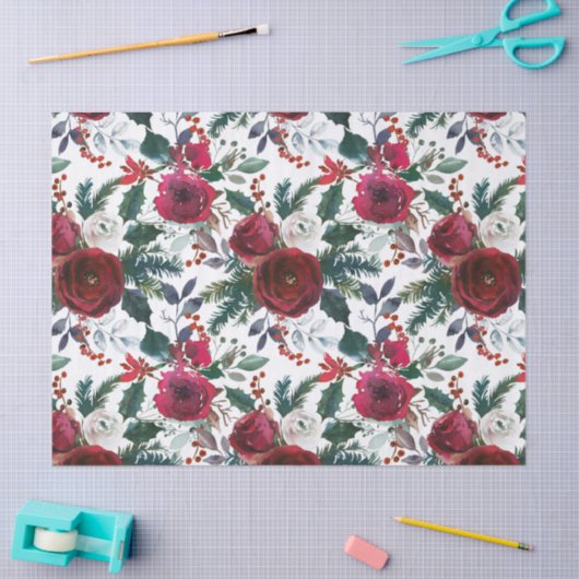 かわいらしホリデーグレナディンレッドミストレトークリスマス 薄葉紙 (クラフト)