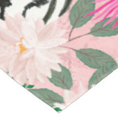 かわいらしホワイトピンクタイガー絵画フローラ テーブルクロス (アングル)