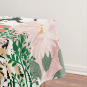 かわいらしホワイトピンクタイガー絵画フローラ テーブルクロス (インサイチュ)