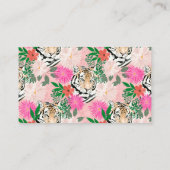 かわいらしホワイトピンクタイガー絵画フローラ 名刺 (裏面)