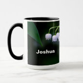 かわいらしホワイトリリー・オブ・ザ・バレー・フローラ写真 マグカップ (左)