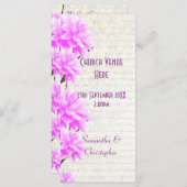 かわいらしマーブピンクフローラ教会の結婚式 プログラム (正面/裏面)