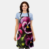 かわいらしマーンダーク赤パン水の色絵を描色 エプロン (着用した状態)