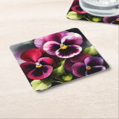 かわいらしマーンダーク赤パン水の色絵を描色 スクエアペーパーコースター (アングル)