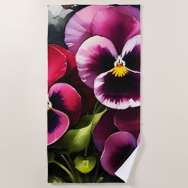 かわいらしマーンダーク赤パン水の色絵を描色 ビーチタオル