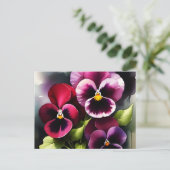 かわいらしマーンダーク赤パン水の色絵を描色 ポストカード (スタンド正面)