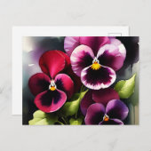 かわいらしマーンダーク赤パン水の色絵を描色 ポストカード (正面/裏面)