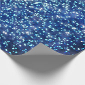 かわいらしミッドナイトブルーフェイクグリッターデザイン ラッピングペーパー (角)