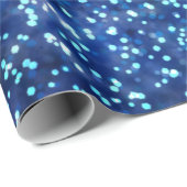 かわいらしミッドナイトブルーフェイクグリッターデザイン ラッピングペーパー (ロールコーナー)