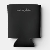 かわいらしミニマルモダン白黒モノグラム 缶クーラー (裏面)