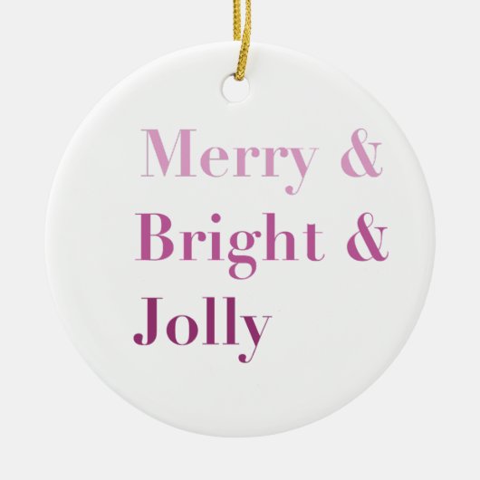 かわいらしメリーカラフルタイポグラフィ セラミックオーナメント (正面)