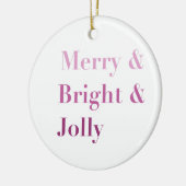 かわいらしメリーカラフルタイポグラフィ セラミックオーナメント (左)