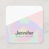 かわいらしモダンエレガントホログラフィー化粧 スクエア名刺 (正面)
