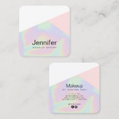 かわいらしモダンエレガントホログラフィー化粧 スクエア名刺 (正面/裏面)