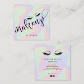 かわいらしモダンエレガントホログラフィー化粧 スクエア名刺 (正面/裏面)