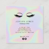 かわいらしモダンエレガントホログラフィー化粧 スクエア名刺 (裏面)