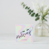 かわいらしモダンエレガントホログラフィー化粧 スクエア名刺 (スタンド正面)