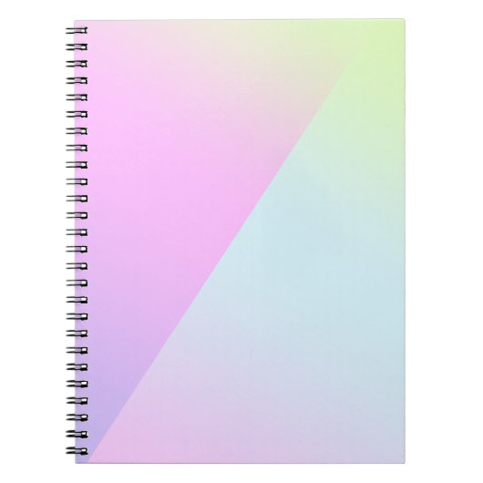 かわいらしモダンカラフル勾配水色レインボー ノートブック (正面)