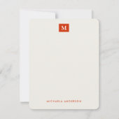 かわいらしモダンカラフル花モノグラム&名前 ノートカード (正面)