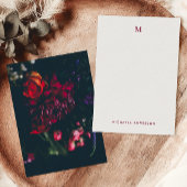 かわいらしモダンカラフル花モノグラム&名前 ノートカード