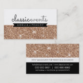 かわいらしモダンシンプル頭が切れるバラ金ゴールドグリッター 名刺 (正面/裏面)