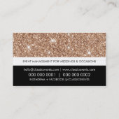 かわいらしモダンシンプル頭が切れるバラ金ゴールドグリッター 名刺 (裏面)