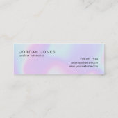 かわいらしモダンスタイリッシュエレガントホログラフラッシュ スキニー名刺 (裏面)