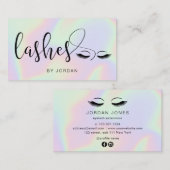 かわいらしモダンスタイリッシュエレガントホログラフラッシュ 名刺 (正面/裏面)