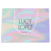 かわいらしモダンスタイリッシュエレガント雛ホログラフィー ラージペーパーバッグ (正面)