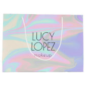 かわいらしモダンスタイリッシュエレガント雛ホログラフィー ラージペーパーバッグ (裏面)