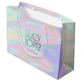 かわいらしモダンスタイリッシュエレガント雛ホログラフィー ラージペーパーバッグ (裏面アングル)