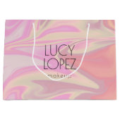 かわいらしモダンスタイリッシュエレガント雛ホログラフィー ラージペーパーバッグ (正面)