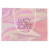 かわいらしモダンスタイリッシュエレガント雛ホログラフィー ラージペーパーバッグ (裏面)