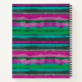 かわいらしモダンストライプパーソナライズされた ノートブック (裏面)