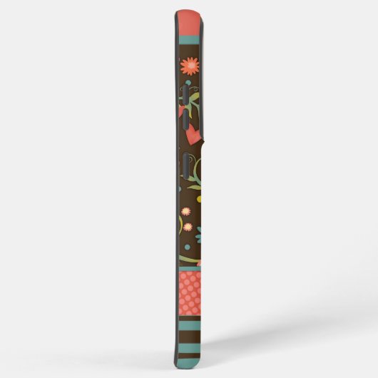 かわいらしモダンストライプフローラ SAMSUNG GALAXYケース (右側面)