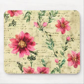 かわいらしモダントレンディー素朴ヴィンテージフローラ マウスパッド (正面)