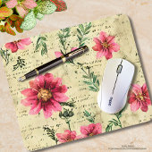 かわいらしモダントレンディー素朴ヴィンテージフローラ マウスパッド