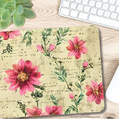 かわいらしモダントレンディー素朴ヴィンテージフローラ マウスパッド