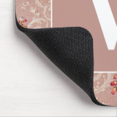 かわいらしモダンパーソナライズされたヴィンテージピンク マウスパッド (コーナー)