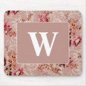 かわいらしモダンパーソナライズされたヴィンテージピンク マウスパッド (正面)