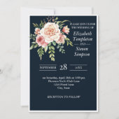 かわいらしモダンフローラナはっきりしたイ結婚ク 招待状 (正面)