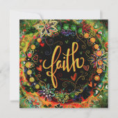 かわいらしモダンフローラ勇気付けられる サンキューカード (正面)