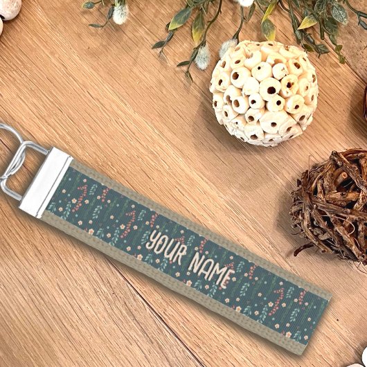 かわいらしモダンフローラ リストバンドキーホルダー