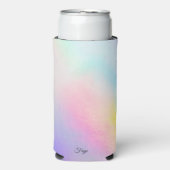 かわいらしモダン勾配水色銀河系背景 スリム缶クーラー (Seltzer正面)