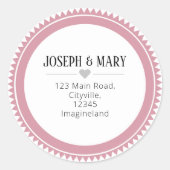 かわいらしモダン差出人住所 ラウンドシール (正面)