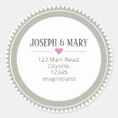 かわいらしモダン差出人住所 ラウンドシール (正面)