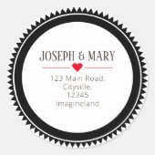 かわいらしモダン差出人住所 ラウンドシール (正面)