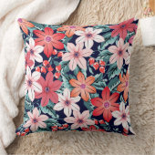 かわいらしモダン春の花 クッション (ブランケット)