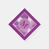 かわいらしモダン紋紫色の花パーティー スタンダードカクテルナプキン (角)